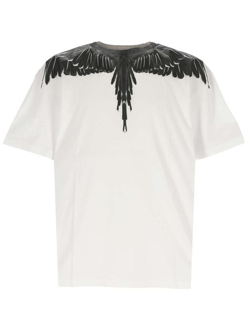 white/black t-shirt with Wings print MARCELO BURLON | CMAA056C99JER0010110